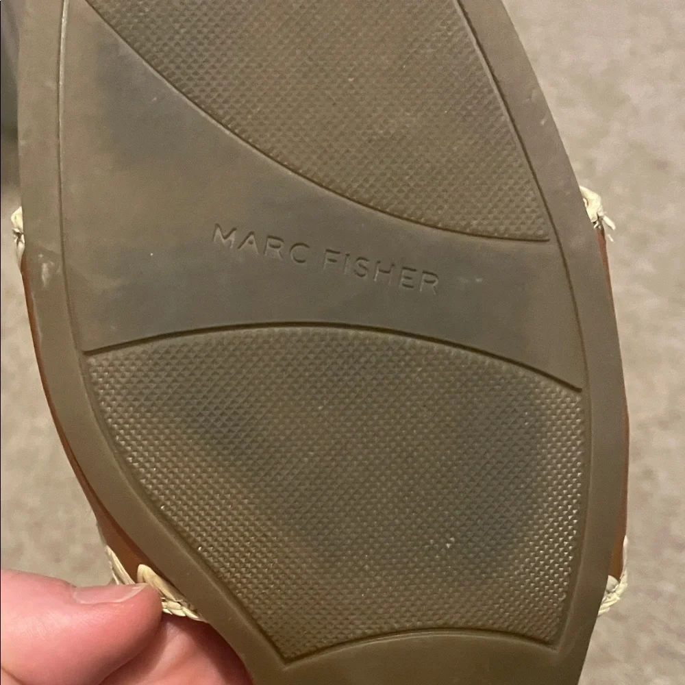 Marc Fisher Tan and Cream Mules - Picture 6 of 7